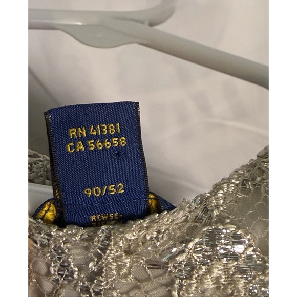 Polo Ralph Lauren Toddler Girls Gold Silver Fancy Lace S Party Dress Sz 2T - Picture 10 of 10